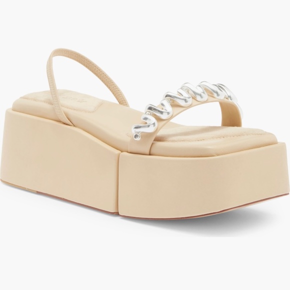 CULT GAIA ONYX PLATFORM Natural Leather Sandals - Picture 3 of 8